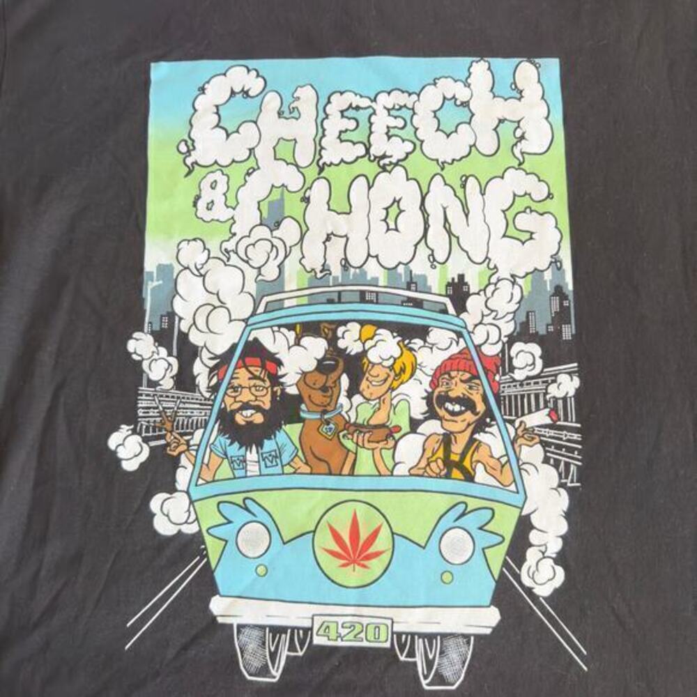 Authentic Cheech & Chong Scooby Doo Van Smoke 420 Cannabis Graphic Vintage 3XL